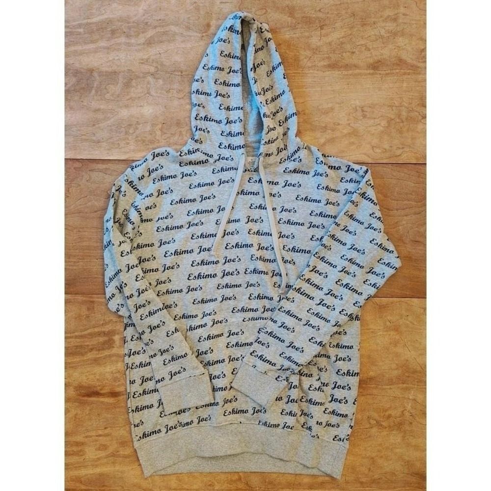 Eskimo Joe’s Stillwater OK All‑Over Print Hoodie – Gray – Unisex Fit size XL NWT